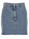 Gucci Denim Miniskirt In Light Blue