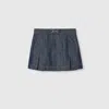 Gucci Denim Skirt With Horsebit In Blue