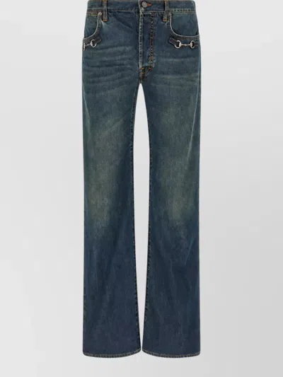 Gucci Denim Slightly Flared Jeans In Blue