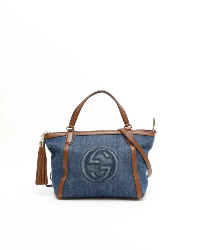Gucci Denim Soho Bag In Blue
