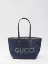 Gucci Denim Totissima Reversibile Shopping Bag In Blue