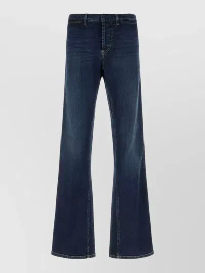 Gucci Denim Trousers Belt Loops Flared Legs In Blue