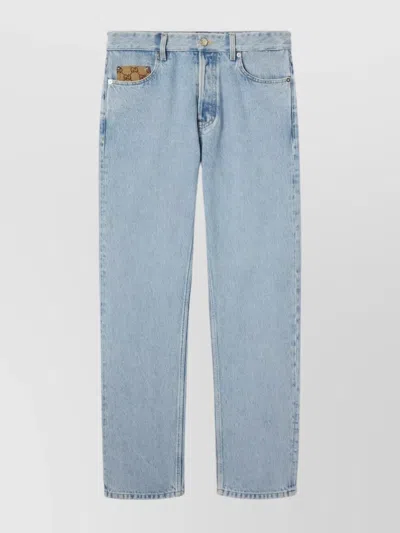 Gucci Denim Trousers With Gg Canvas Insert