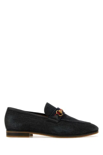 Gucci Denim With Logo Hardware Loafer In Black