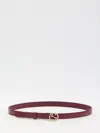Gucci Leather Belt In Burgundy In Maroon