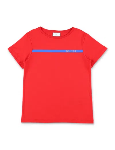 Gucci Designer Cotton T-shirt For Boys In Red