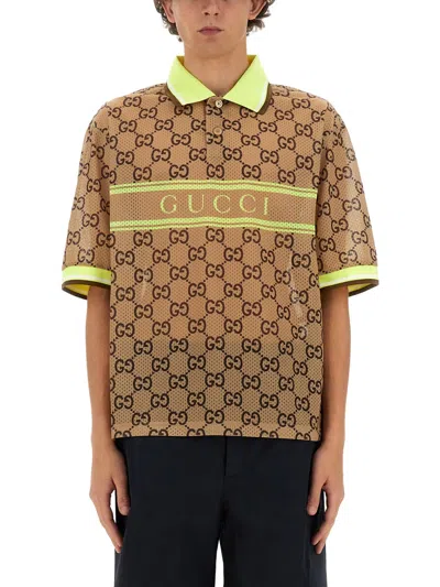Gucci Designer Gg Print Polo Shirt For Men In Multi