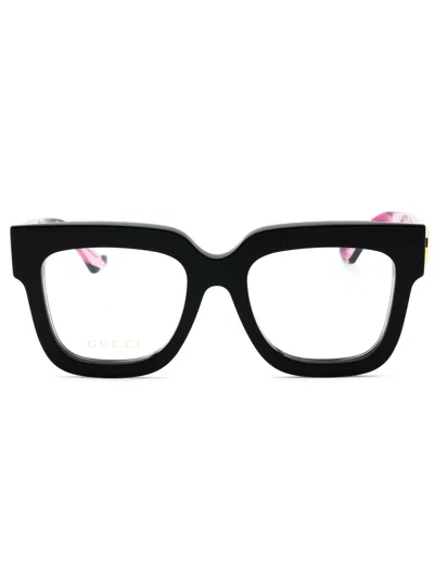 Gucci Designer Rectangular Eyeglasses For Women In Black