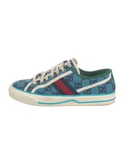 Pre-owned Gucci Designer Size 37.5 Sneakers In Blue