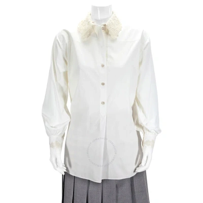 Gucci Detachable Collar Oversized Shirt In White