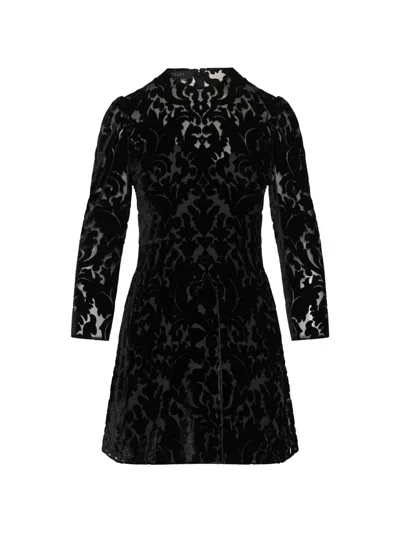 Gucci Devoré-pattern Mini Dress In Black