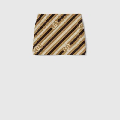 Gucci Diagonal Gg Velvet Chenille Skirt In Multi