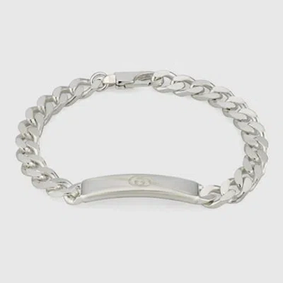 Gucci Diagonal Interlocking G Bracelet In Silver