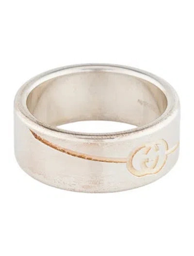 Pre-owned Gucci Diagonal Interlocking G Wide Band In Multi