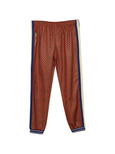 Pre-owned Gucci Diagonal-stripe Track Pants In Red