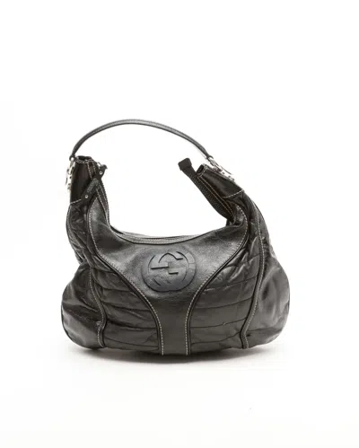 Gucci Dialux Snow Glam Hobo Bag In Black