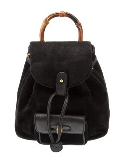 Pre-owned Gucci Diamante Backpack In Black
