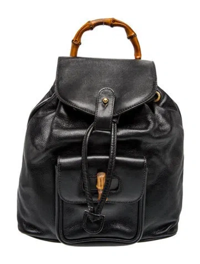 Pre-owned Gucci Diamante Backpack Vintage In Black