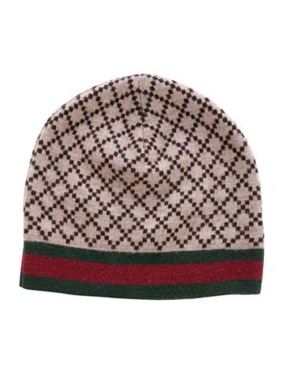 Pre-owned Gucci Diamante Beanie In Neutral