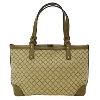 Pre-owned Gucci Diamante Beige Khaki Canvas Tote Bag ()