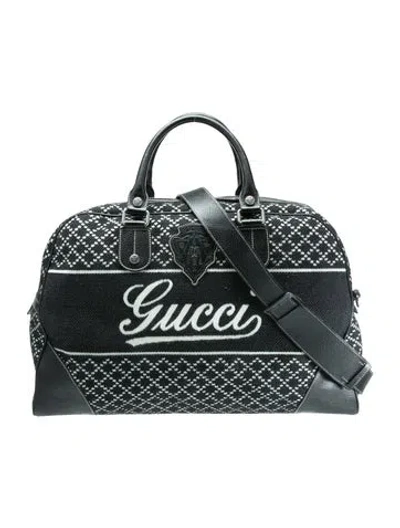 Pre-owned Gucci Diamante Blazon Boston Large In Black