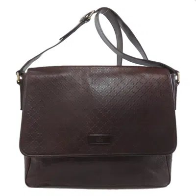 Pre-owned Gucci Diamante Brown Leather Shoulder Bag ()