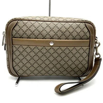 Pre-owned Gucci Diamante Brown Pvc Clutch Bag ()