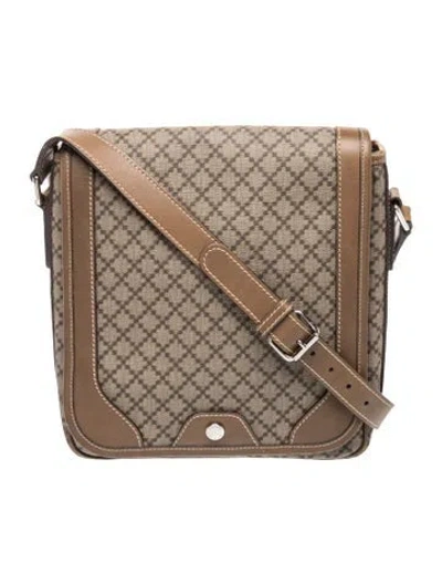 Pre-owned Gucci Diamante Messenger Bag In Brown