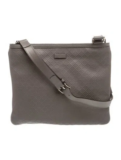 Pre-owned Gucci Diamante Messenger Bag In Gray