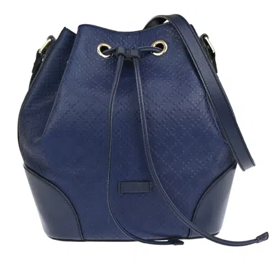 Gucci Diamante Navy Leather Shoulder Bag ()