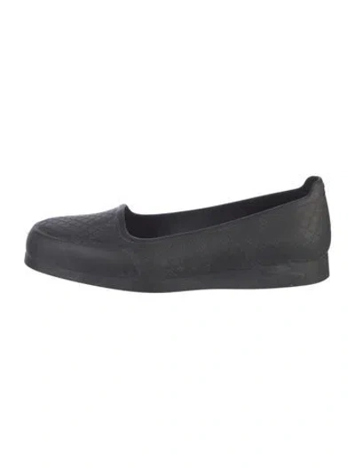 Pre-owned Gucci Diamante Print Rubber Ballet Flats In Black
