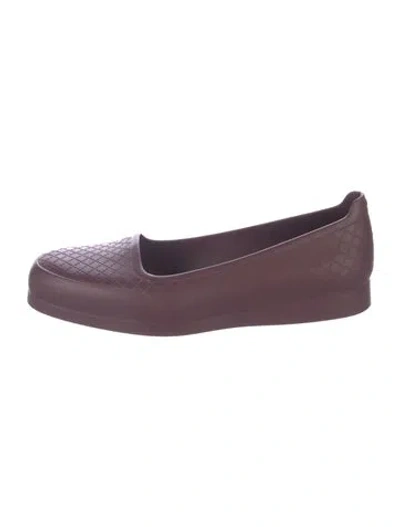 Pre-owned Gucci Diamante Print Rubber Ballet Flats In Burgundy