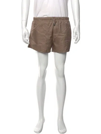 Pre-owned Gucci Diamante Print Swim Trunks In Brown