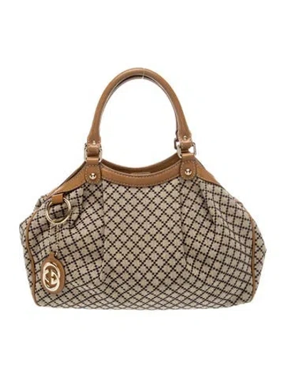 Pre-owned Gucci Diamante Sukey In Neutral