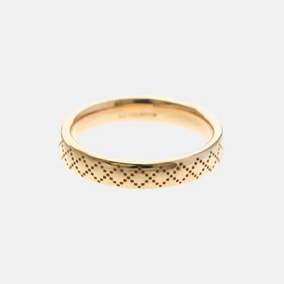 Pre-owned Gucci Diamantissima 18k Pink Gold Fashion Band Ring Eu 53
