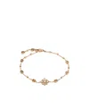 Gucci 18k Yellow Gold And White Diamond Flora Gg Bracelet In Yellow