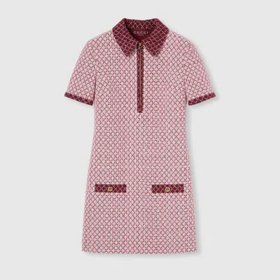 Gucci Diamond Cotton Bouclé Dress In Pink