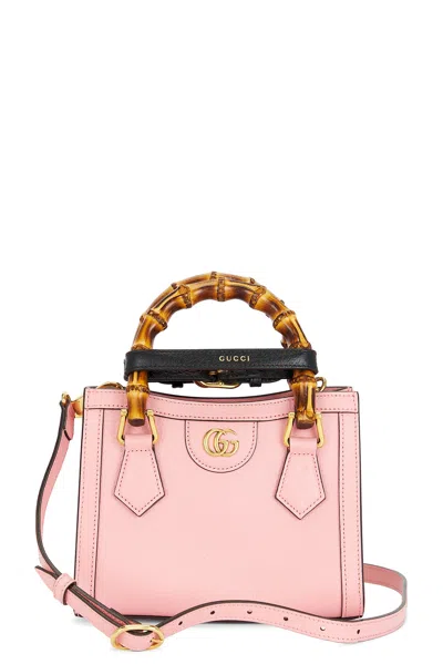 Pre-owned Gucci Diana Bamboo 2 Way Handbag In Pink