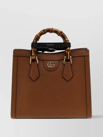 Gucci Diana Bamboo Handle Shopping Bag In Brown