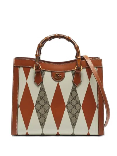 Pre-owned Gucci Diana Bamboo Handle Tote In Brown