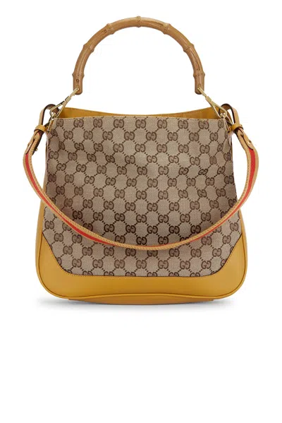 Pre-owned Gucci Diana Bamboo Hobo Bag In Sand