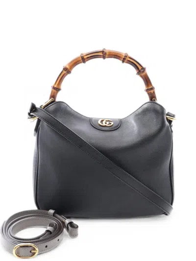 Pre-owned Gucci Diana Bamboo Tote Bag In Black