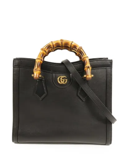 Pre-owned Gucci Diana Bamboo Tote Bag In Black