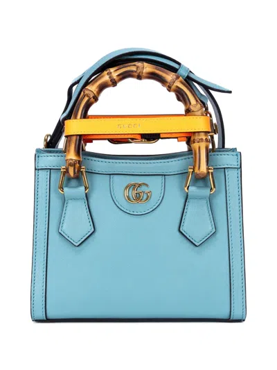 Pre-owned Gucci Diana Bamboo Tote Bag In Blue