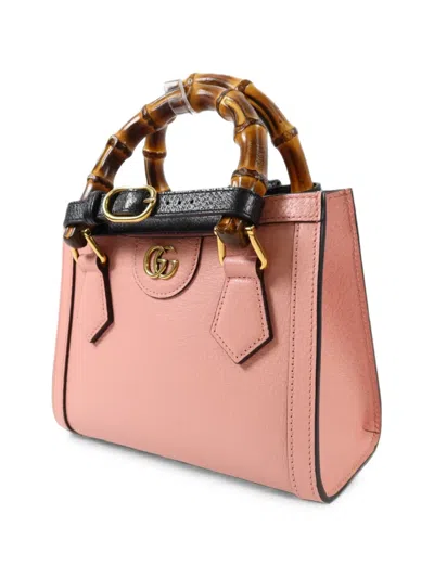 Pre-owned Gucci Diana Bamboo Tote Bag In Pink