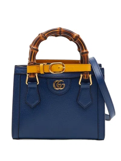 Pre-owned Gucci Diana Bamboo-handle Tote Bag In Blue