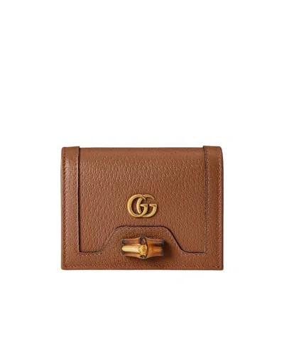 Gucci Diana Card Holder Wallet In Brown