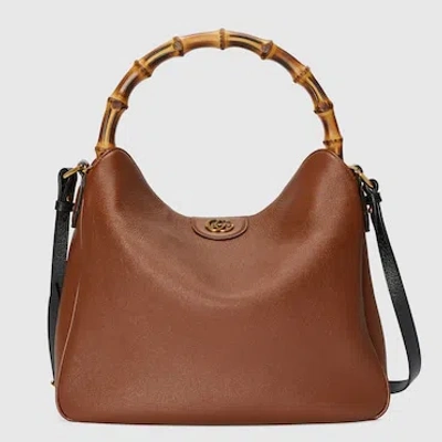 Gucci Diana Large Shoulder Bag In Braun