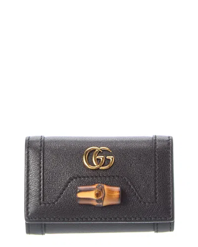 Gucci Diana Leather Key Holder In Gray