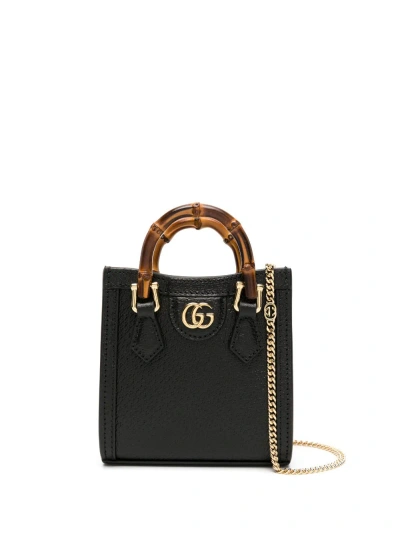 Gucci Diana Leather Mini Bag In Black
